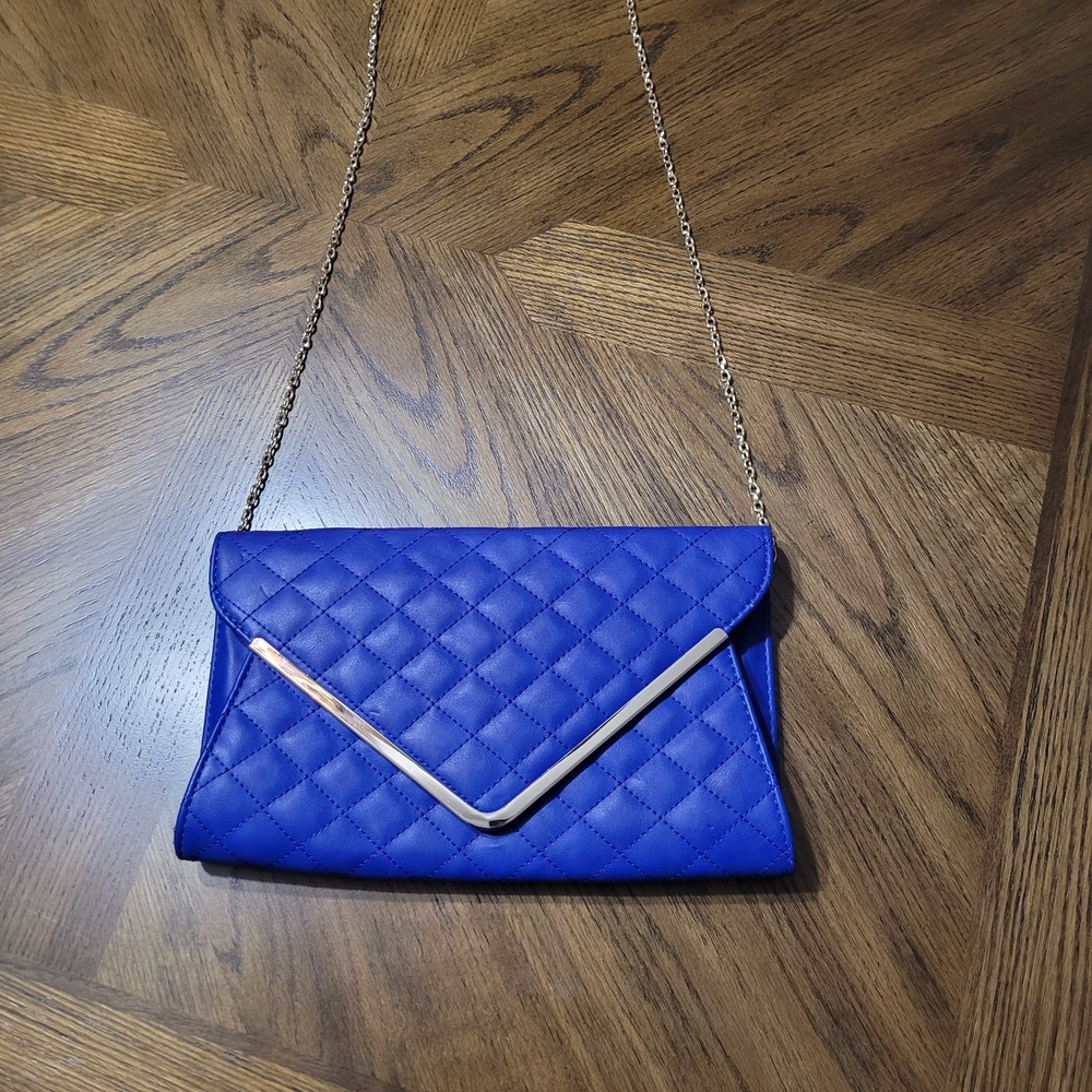 Elegant Blue Quilted Clutch‎ Bag